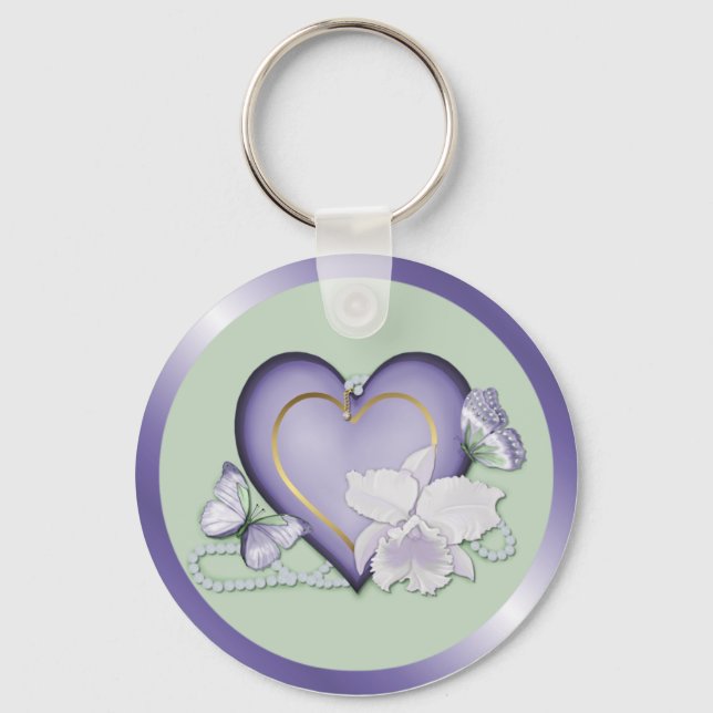Orchid Elegance Key Ring (Front)