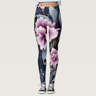 Orchid Elegance: Petals in Harmony Pattern Leggings