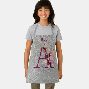 Orchid Elegant Monogram Initial A Personalised Apron