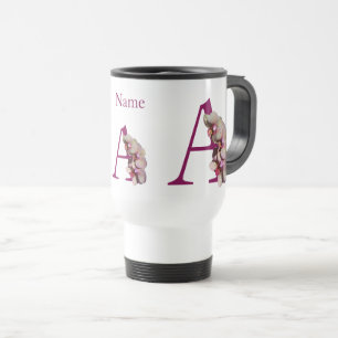 Orchid Elegant Monogram Initial A Personalised Travel Mug