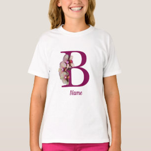 Orchid Elegant Monogram Initial B Personalised T-Shirt