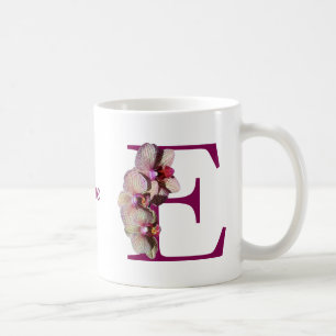 Orchid Elegant Monogram Initial E Personalised Coffee Mug