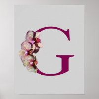 Orchid Elegant Monogram Initial G Personalised