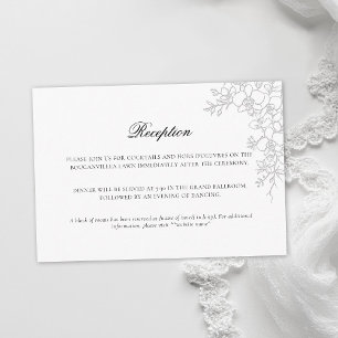 Orchid Elegant White Formal Traditional Wedding Enclosure Card