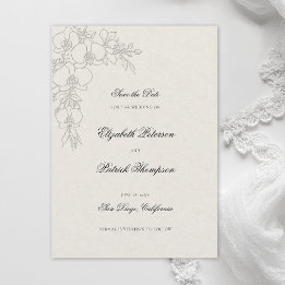 Orchid Elevated Ecru Formal Traditional Wedding Save The Date