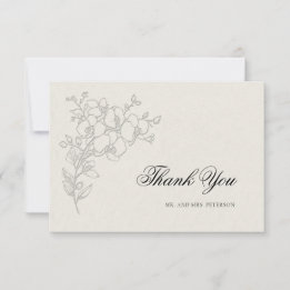 Orchid Elevated Ecru Formal Traditional Wedding Thank You Card