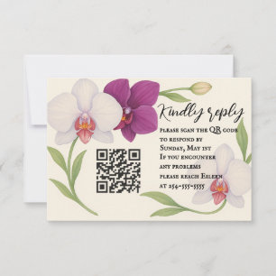 Orchid Embrace QR Code RSVP Card