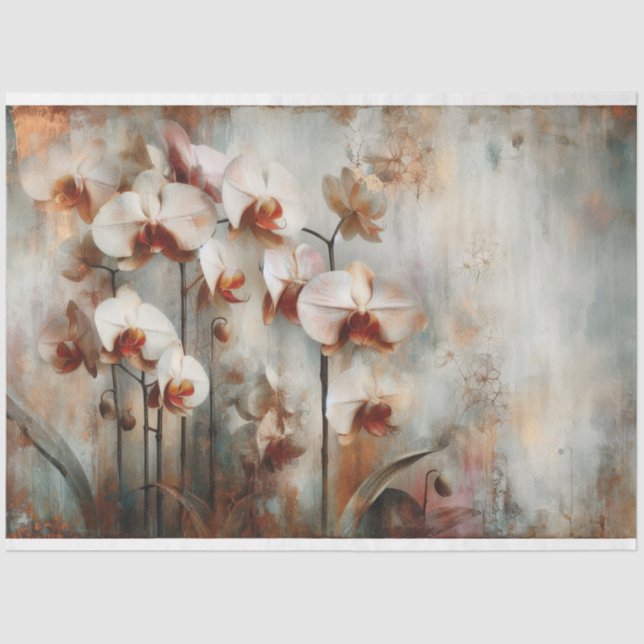 Orchid Fauna and Flora Decoupage Tissue Paper (Front)