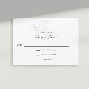 Orchid Faux Embossed White Formal Wedding Response