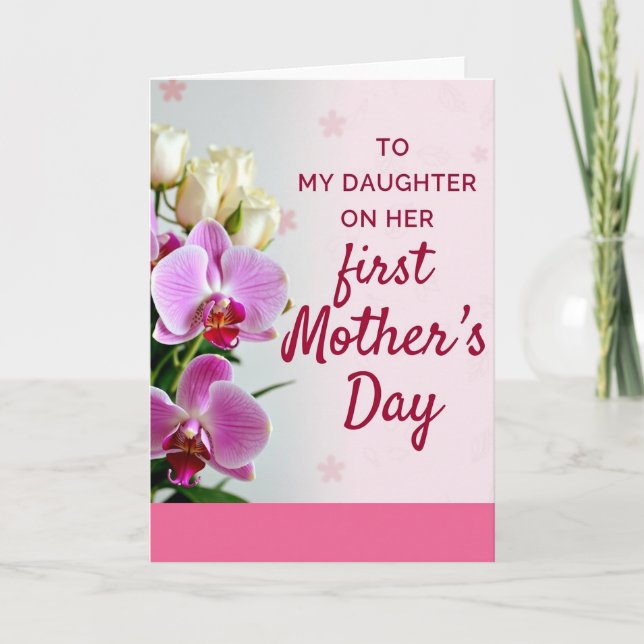 Orchid First Mothers Day Message Card (Front)