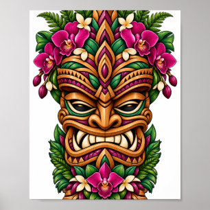 Orchid Flame Tiki Poster