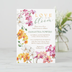 Orchid Floral Bridal Invitation