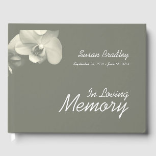 Orchid Floral Photography Kaki Funeral Guest Book