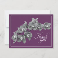 Orchid Flower Black/White Mauve Backdrop Thank You