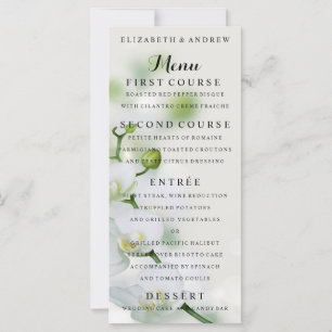 Orchid Flower Blossoms Wedding Menu