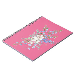 Orchid Flower Bouquet, Watercolor Floral Notebook