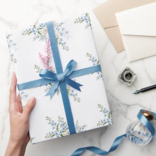 Orchid Flower Bouquet, Watercolor Floral  Wrapping Paper