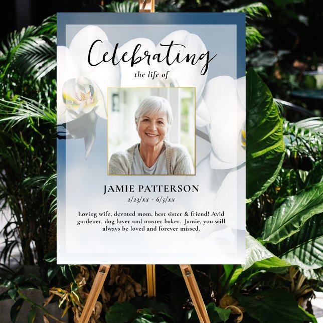 Orchid Flower Celebration of Life Photo, Funeral Poster (Creator Uploaded)