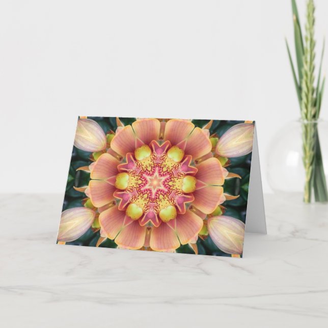 Orchid Flower Mandala Card (Front)