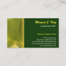 Orchid flower petal green business card.