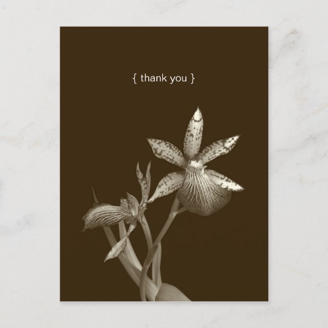 Orchid flower photo custom thank you note card (Front)