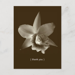 Orchid flower photo custom thank you note card
