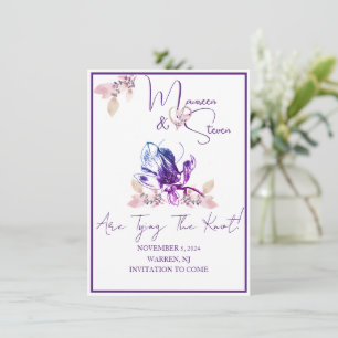 Orchid Flower Save The Date Wedding Card