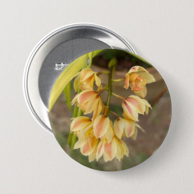 Orchid Flower Sticker 7.5 Cm Round Badge (Front & Back)