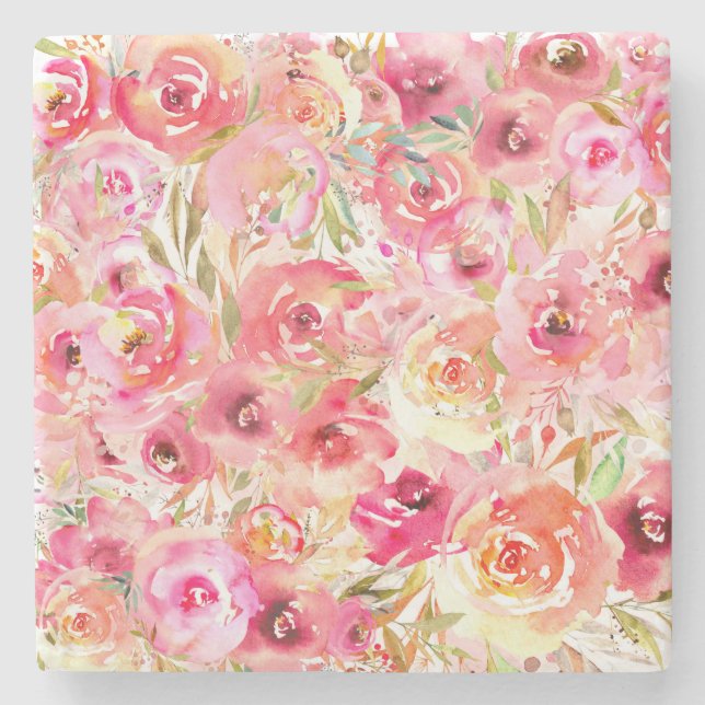 Orchid Flower Stone Coaster (Front)