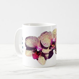 Orchid Flower Trio Personalised Coffee Mug