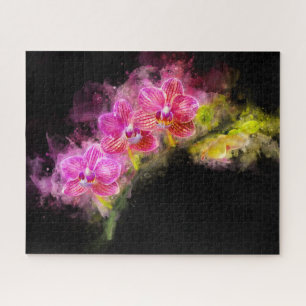 Orchid flower watercolor - pink bb 01 jigsaw puzzle