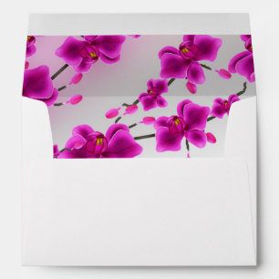 Orchid Flowers Elegant Floral Wedding Invitation Envelope