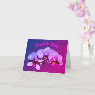 Orchid Flowers Personalised Thank You Card