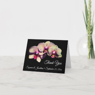 Orchid Flowers Personalised Wedding  Thank You Card