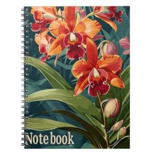 Orchid flowers Vintage Notebook