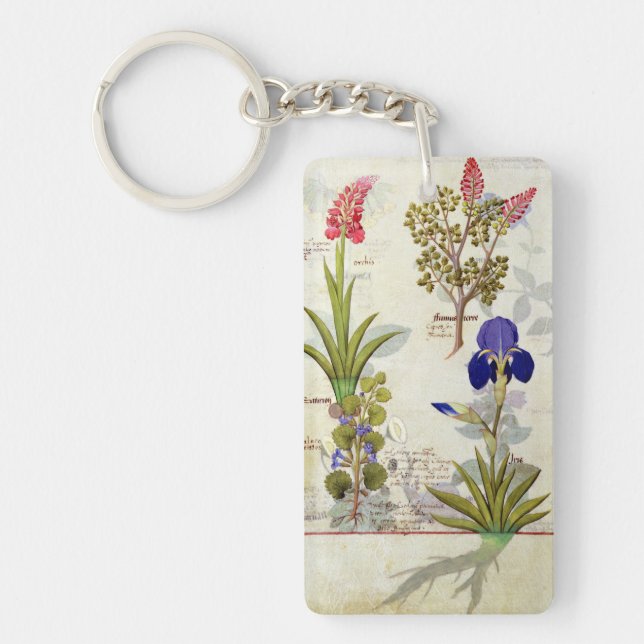 Orchid & Fumitory or Bleeding Heart Hedera & Iris Key Ring (Front)