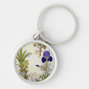 Orchid & Fumitory or Bleeding Heart Hedera & Iris Key Ring