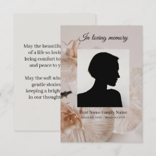 Orchid funeral prayer card