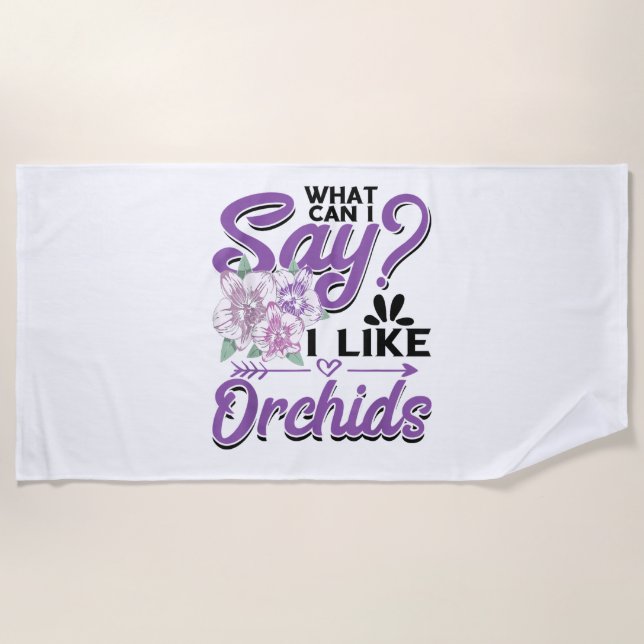 Orchid Gardening Beach Towel (Front)