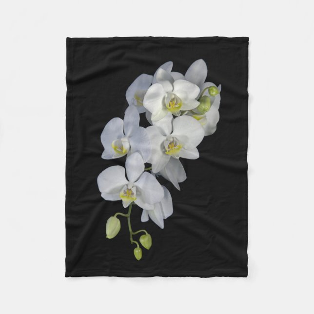Orchid Garland Fleece Blanket (Front)