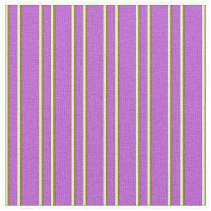 Orchid, Green, and Mint Cream Stripes Pattern Fabric