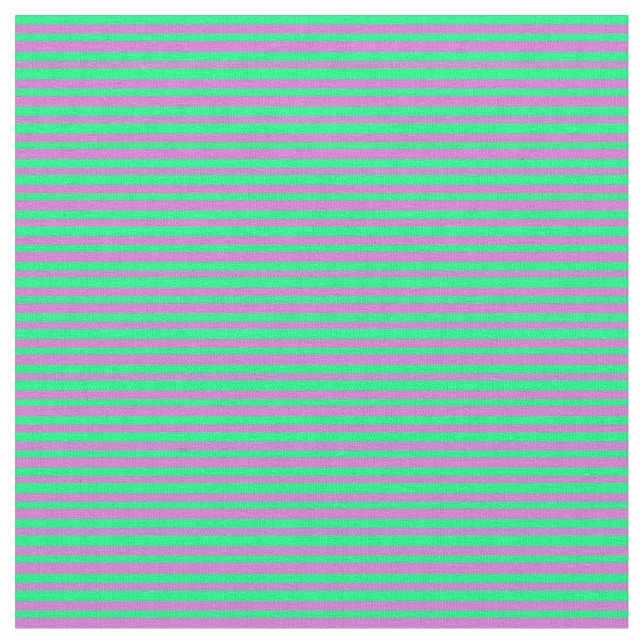 Orchid & Green Coloured Striped/Lined Pattern Fabric (Close Up)