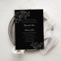 Orchid Heirloom Black White Formal Classic Wedding