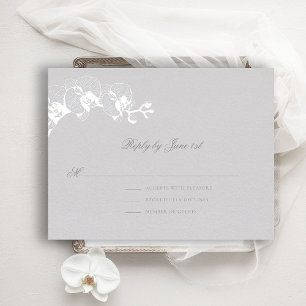 Orchid Heirloom Ivory Formal Classic Wedding Reply Foil Holiday Postcard