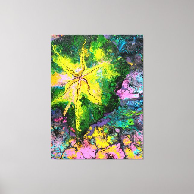 "Orchid in Blooms #1", abstract, psychedelic Canvas Print (Front)