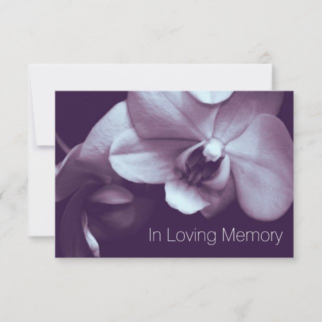Orchid In Loving Memory Purple Celebration of Life Invitation (Front)