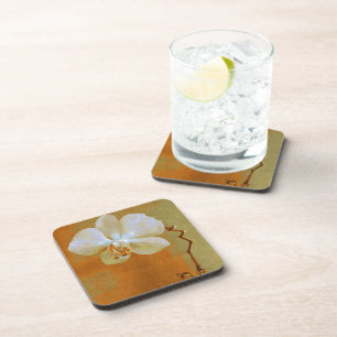 Orchid In Shades Of Orange Coaster