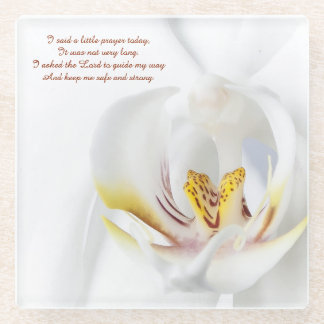 Orchid in White "A Little Prayer" Coaster