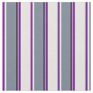 Orchid, Indigo, Beige, Slate Grey & Black Coloured Fabric