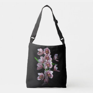 Orchid Insanity on black Crossbody Bag